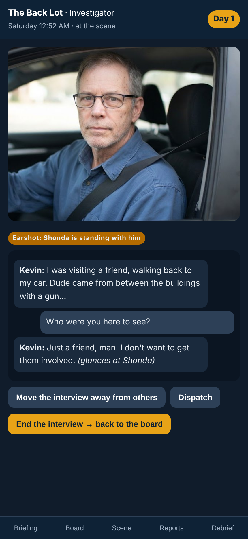 An interview in the case